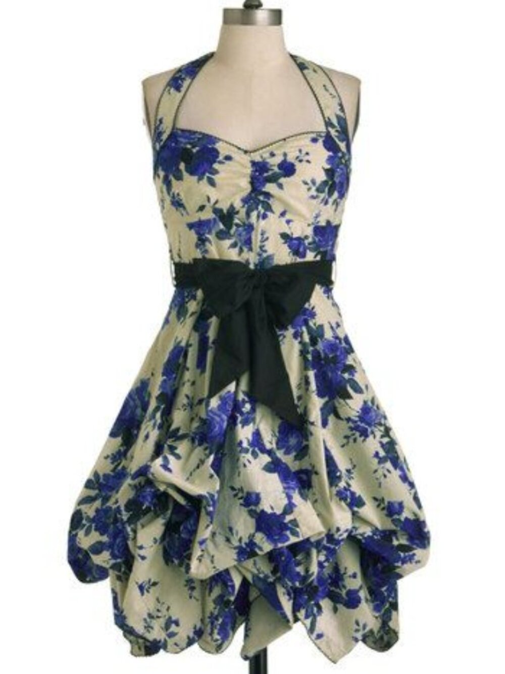 EUC ModCloth Indigo Gardens Halter Dress Size Medium